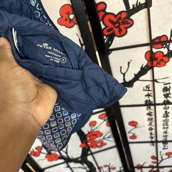 Peter Millar Womens Vest Blue Reversible Puffer Quilted Golf Size S Pockets - Picture 8 of 9